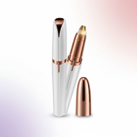Depiladora Facial LED Blanca y Oro Rosa