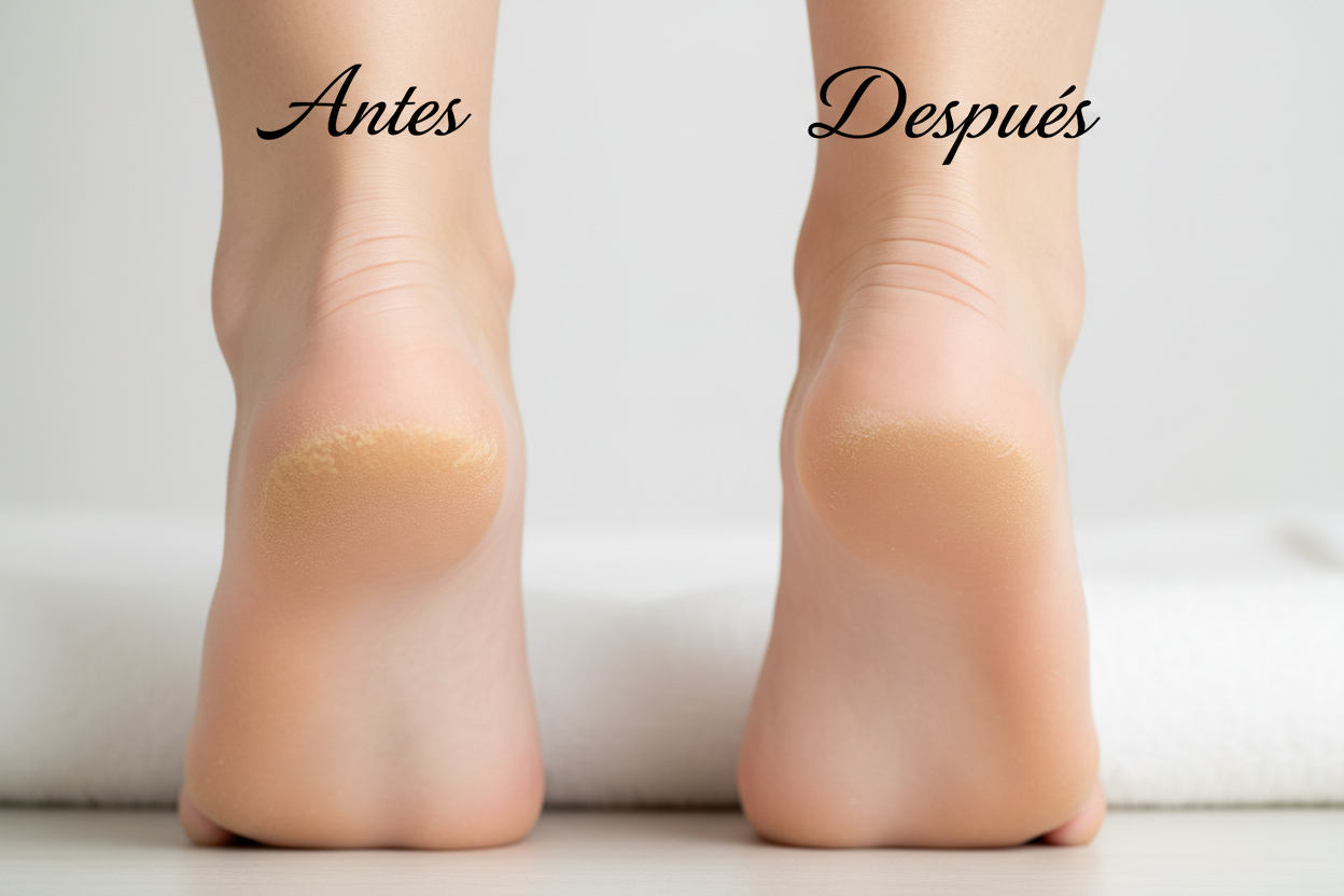Antes y después talones