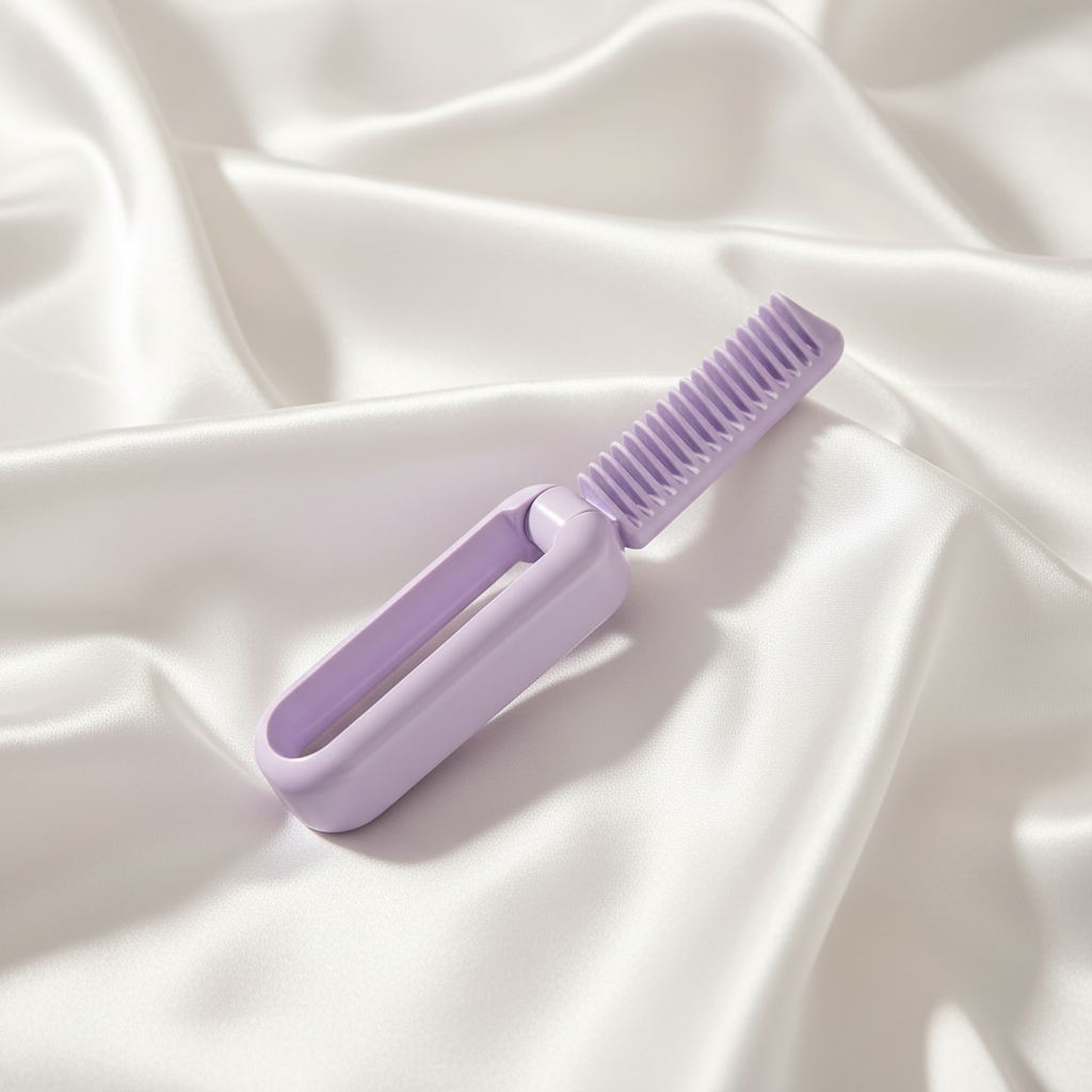 Cepillo sobre sábana de seda blanca