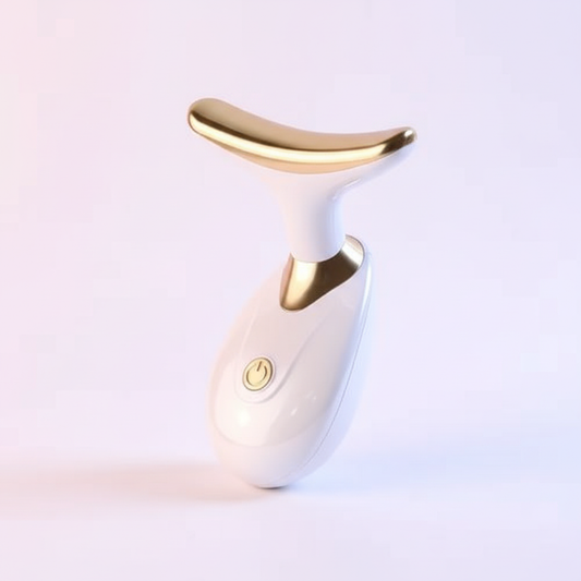 Masajeador en V Blanco y Dorado
